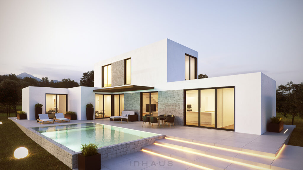 Mediterranean prefab house. Konstanz model inHAUS