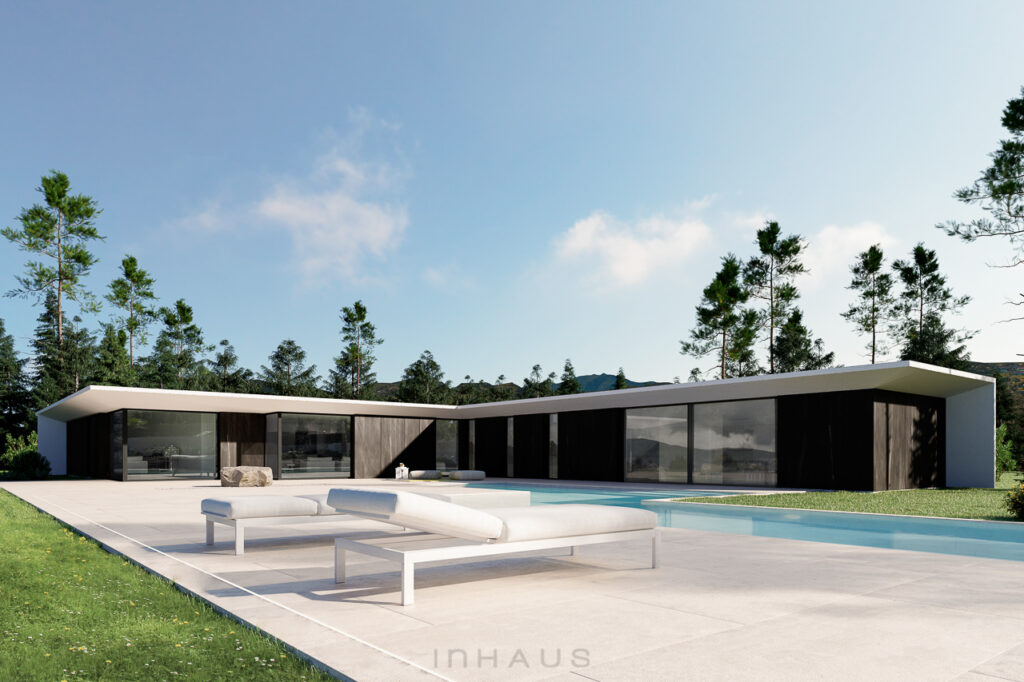High-tech style prefab modular house Luzern model